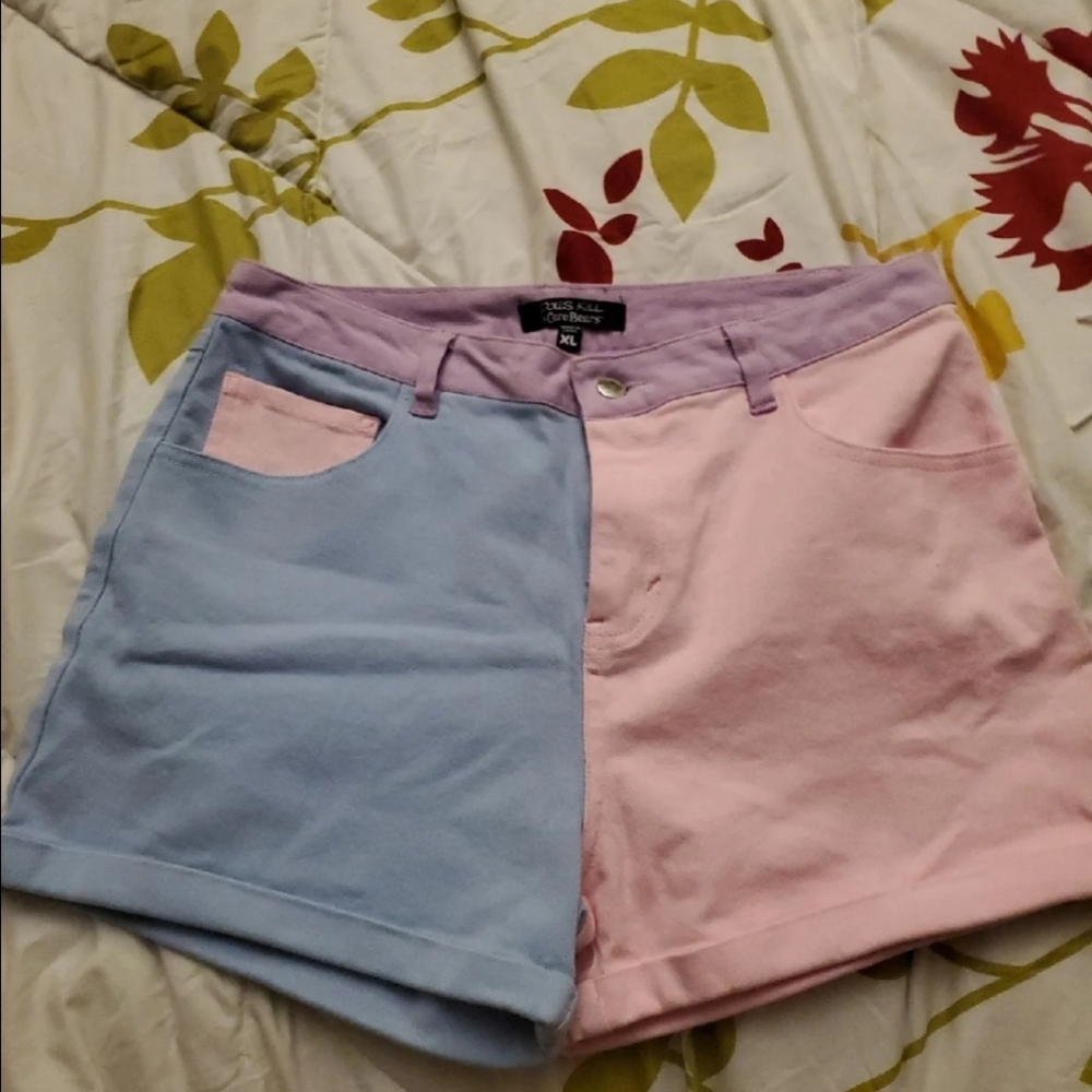 Care Bear color block peak a boo shorts